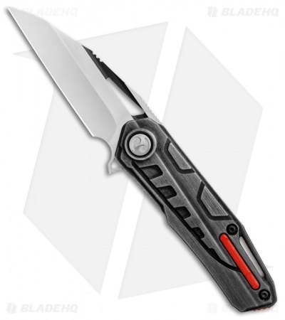 Dew Hara Custom Raikiri Liner Lock Knife Etched Duralumin (3.75" Mirror Polish)