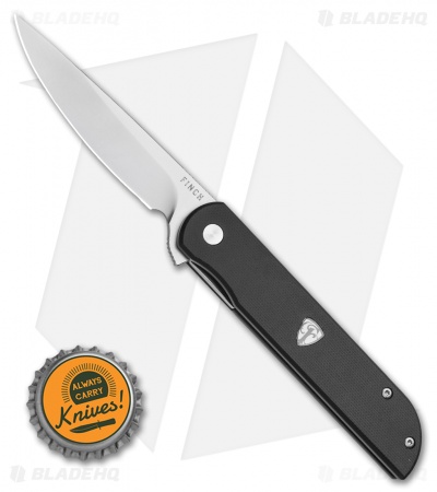 Finch Knife Co. Cimarron Liner Lock Knife Black & Gray G-10 (3.4" Bead Blast) 