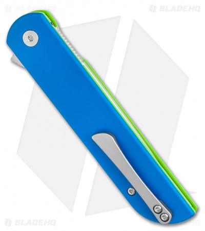 Finch Knife Co. Cimarron Liner Lock Knife Blue & Green G-10 (3.4" Bead Blast) 