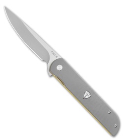 Finch Knife Co. Cimarron Liner Lock Knife Gray & Yellow G-10 (3.4" Bead Blast) 