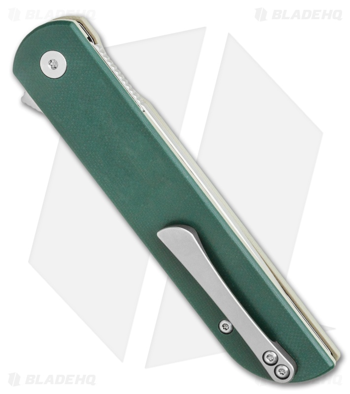Finch Knife Co. Cimarron Liner Lock Knife Green & Tan G-10 (3.4" Bead Blast) 