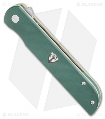 Finch Knife Co. Cimarron Liner Lock Knife Green & Tan G-10 (3.4" Bead Blast) 