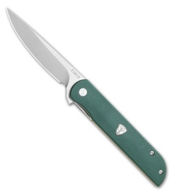 Finch Knife Co. Cimarron Liner Lock Knife Green & Tan G-10 (3.4" Bead Blast) 