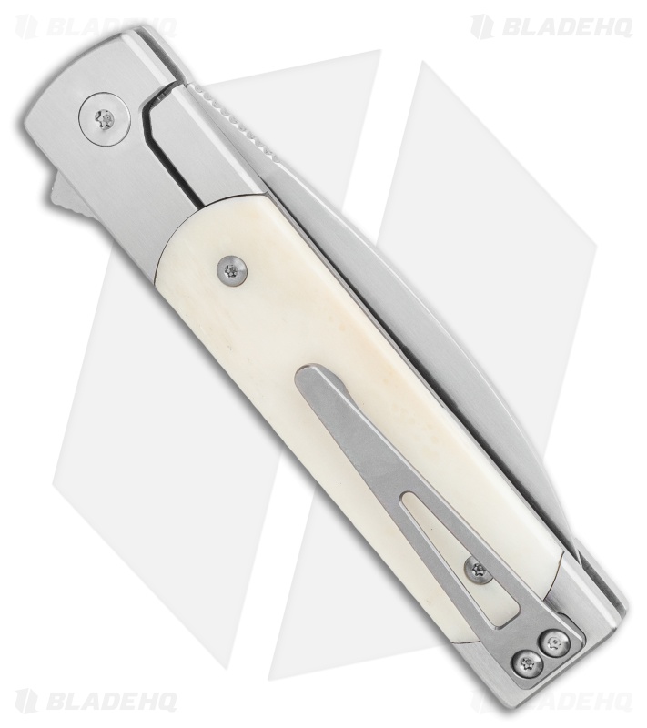 Finch Knife Co. Holliday Frame Lock Knife White Ox Bone (3.1" Satin)