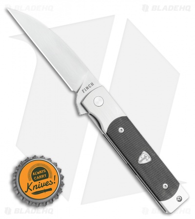 Finch Knife Co. Holliday Frame Lock Knife Black Micarta (3.1" Satin)