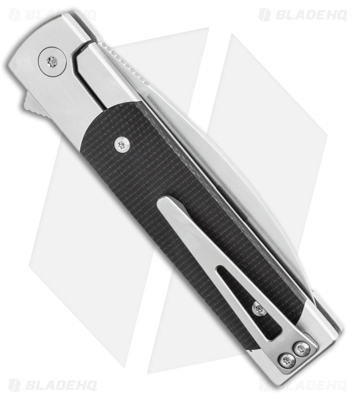 Finch Knife Co. Holliday Frame Lock Knife Black Micarta (3.1" Satin)