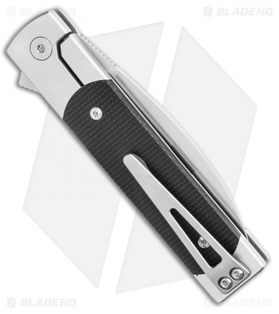 Finch Knife Co. Holliday Frame Lock Knife Black Micarta (3.1" Satin)