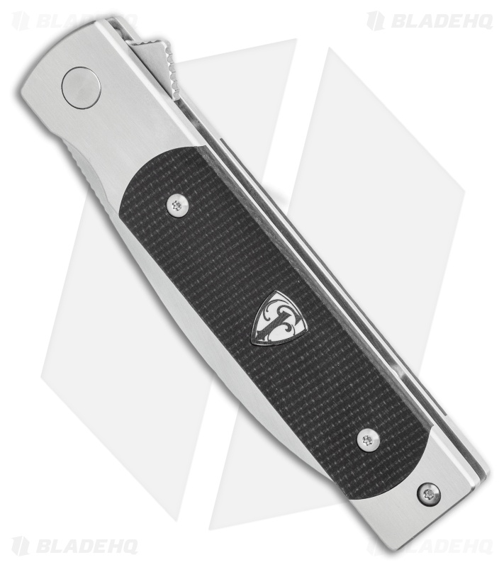 Finch Knife Co. Holliday Frame Lock Knife Black Micarta (3.1" Satin)