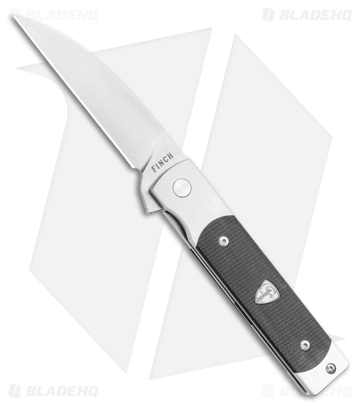 Finch Knife Co. Holliday Frame Lock Knife Black Micarta (3.1" Satin)