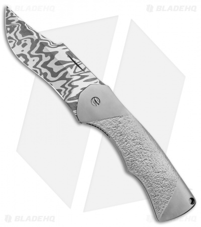 GTC Knives Custom Cowboy Flipper Frame Lock Knife Hnd Textured Ti (3.25" Dam)