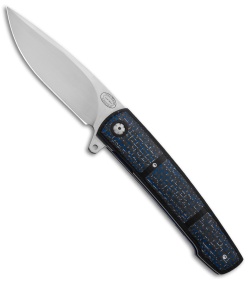 Herucus Blomerus LL 07 Custom Liner Lock Flipper Knife Blue LSCF (3.4" Satin)