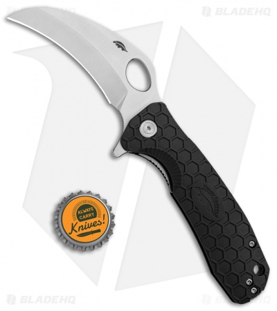 Honey Badger Knives Large Flipper Hawkbill Black FRN (3.375" Satin) HB1101