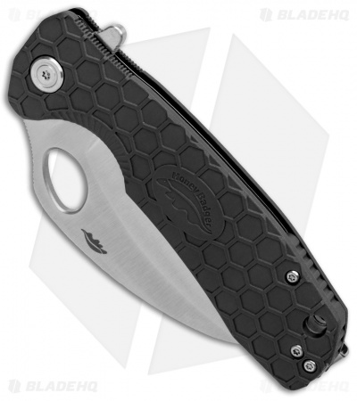 Honey Badger Knives Large Flipper Hawkbill Black FRN (3.375" Satin) HB1101