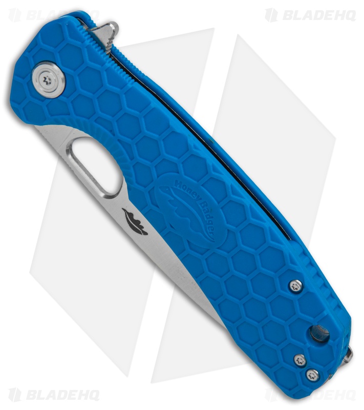 Honey Badger Knives Large Flipper Drop Point Blue FRN (3.625" Satin) HB1004