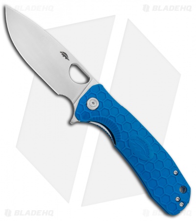 Honey Badger Knives Large Flipper Drop Point Blue FRN (3.625" Satin) HB1004