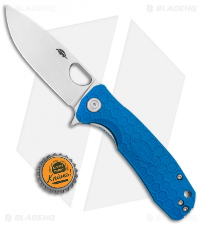 Honey Badger Knives Large Flipper Drop Point Blue FRN (3.625" Satin) HB1020