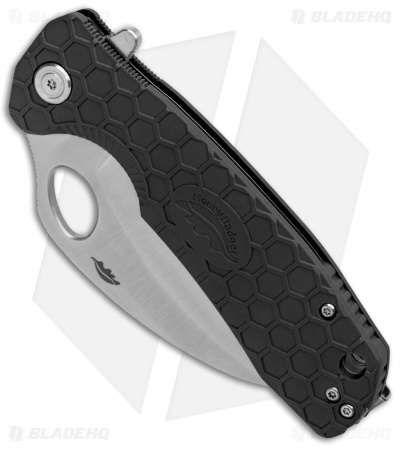 Honey Badger Knives Large Claw Serrated Black FRN (3.375" Satin) HB1111