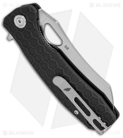 Honey Badger Knives Medium Flipper Wharncleaver Black FRN (3.25" Satin) HB1038