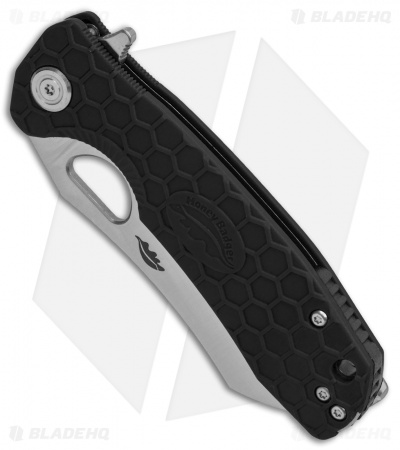 Honey Badger Knives Medium Flipper Wharncleaver Black FRN (3.25" Satin) HB1038