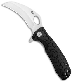 Honey Badger Knives Medium Flipper Hawkbill Black FRN (3" Satin)  HB1121