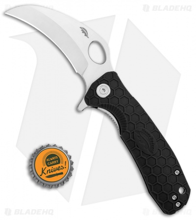 Honey Badger Knives Medium Flipper Hawkbill Black FRN (3" Satin D2)  HB1115