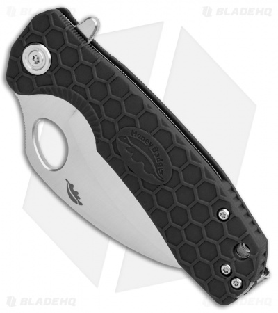 Honey Badger Knives Medium Flipper Hawkbill Black FRN (3" Satin D2)  HB1115