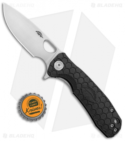 Honey Badger Knives Small Flipper Drop Point Black FRN (2.875" Satin) HB1021