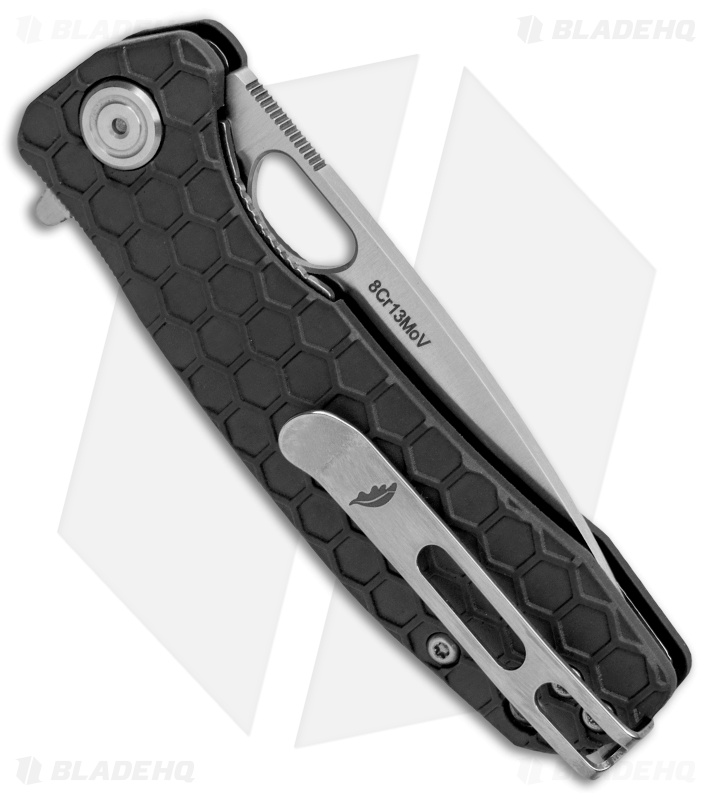 Honey Badger Knives Small Flipper Drop Point Black FRN (2.875" Satin) HB1021