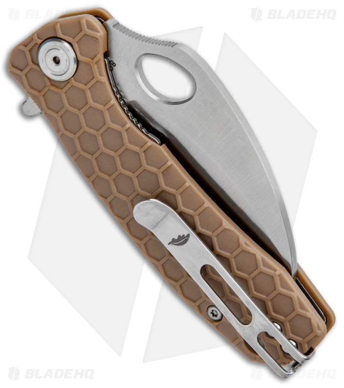 Honey Badger Knives Small Claw Serrated Tan FRN (2.75" Satin) HB1152
