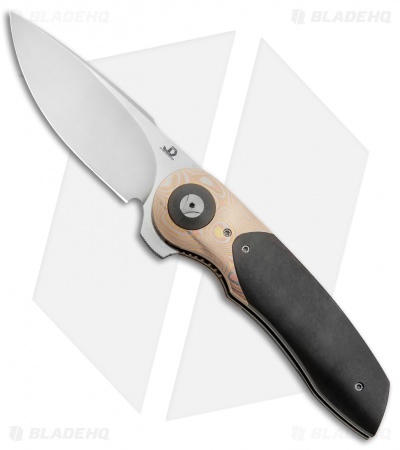 JD van Deventer Gold Mini Flipper Knife Moku-Ti/Zirconium (2.75" Satin)