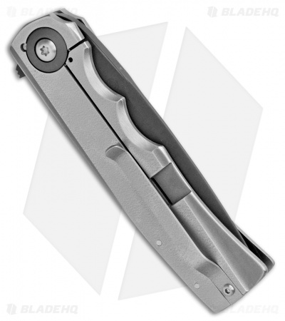 Jason Clark Custom Mini Hunter Flipper Knife Titanium (3" Blued)