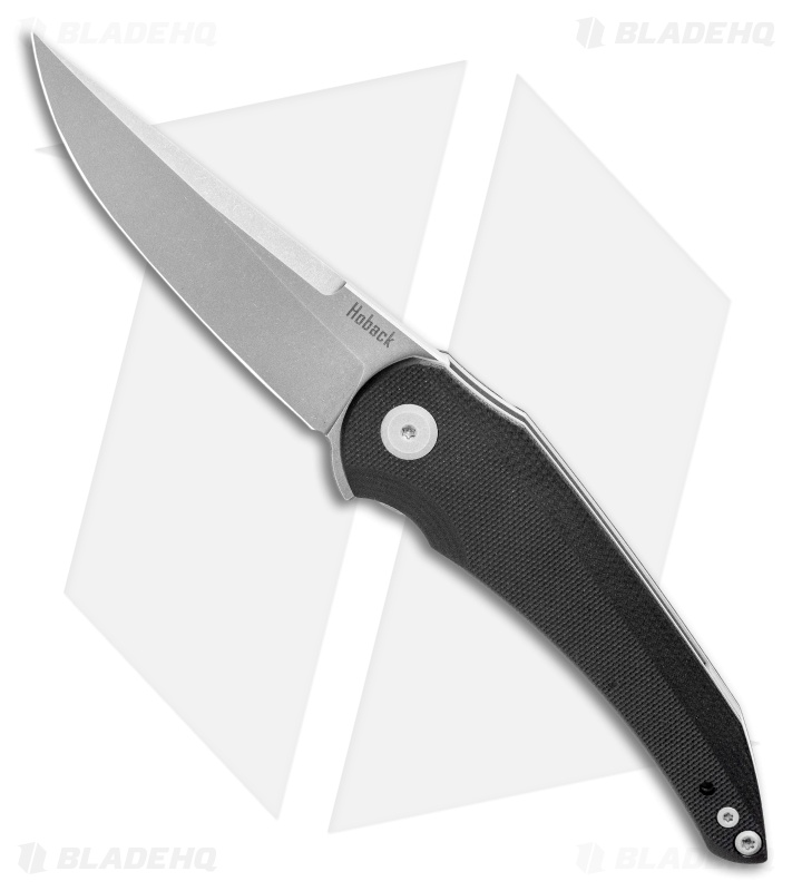 Jake Hoback Knives Enoch Liner Lock Knife Black G-10 (3.1" Stonewash)
