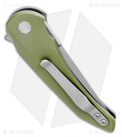 Jake Hoback Knives Enoch Liner Lock Knife OD Green G-10 (3.1" Stonewash)