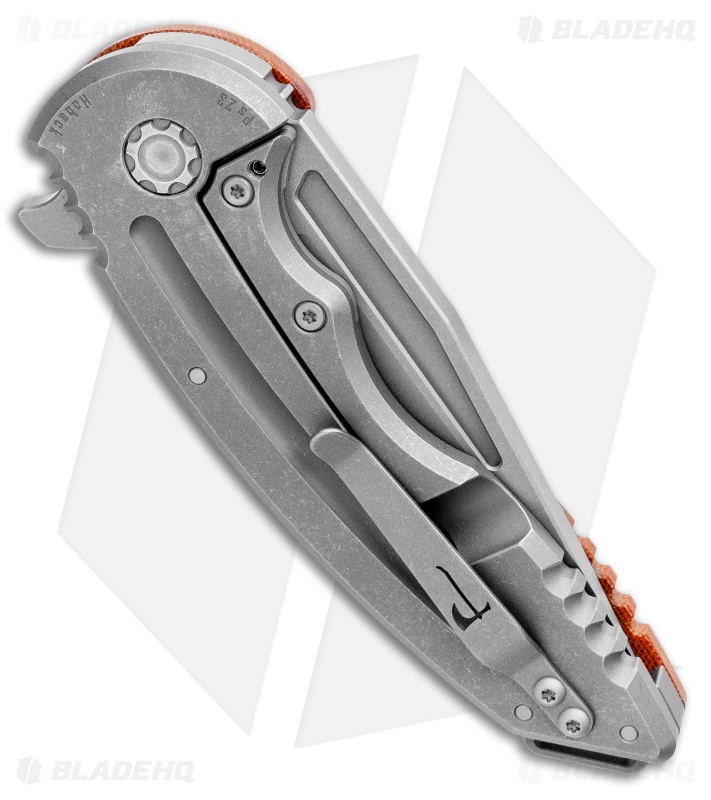 Jake Hoback Knives Husky Frame Lock Knife Natural Micarta (3.8" Stonewash)