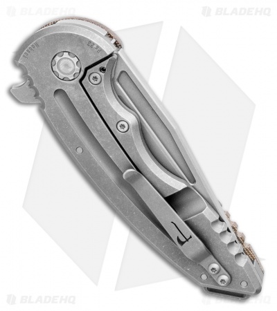 Jake Hoback Knives Husky Frame Lock Knife OD Green Micarta (3.8" Stonewash)