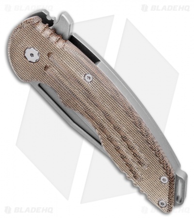 Jake Hoback Knives Husky Frame Lock Knife OD Green Micarta (3.8" Stonewash)