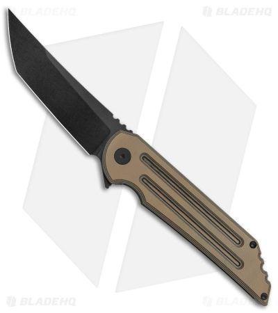 Jake Hoback Knives Kwaiback MK6 Frame Lock Knife Coyote Brown G-10 (3.75" Black)