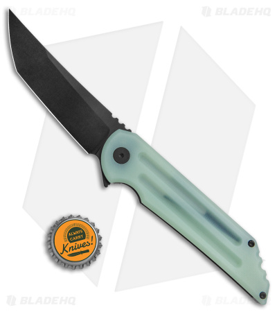 Jake Hoback Knives Kwaiback MK6 Frame Lock Knife Jade G-10 (3.75" Black)