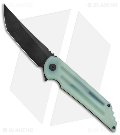 Jake Hoback Knives Kwaiback MK6 Frame Lock Knife Jade G-10 (3.75" Black)