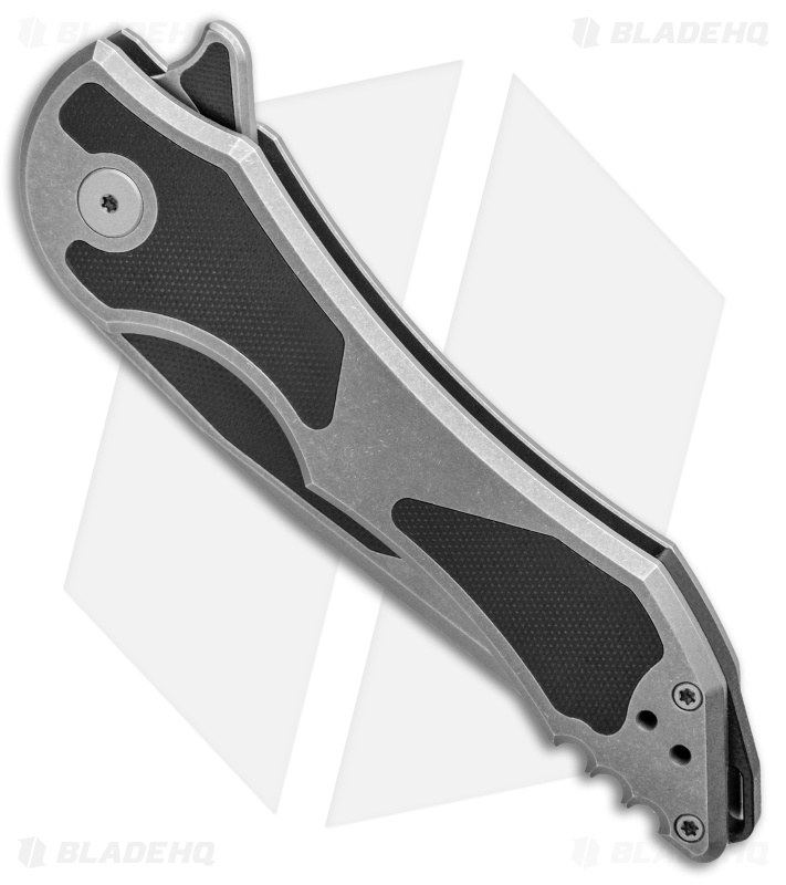 Jake Hoback Knives Paraclete Titanium w/Black G-10 Inlays (3.75" Stonewash)