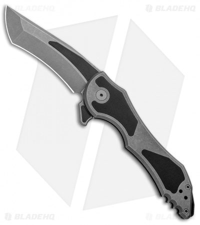Jake Hoback Knives Paraclete Titanium w/Black G-10 Inlays (3.75" Stonewash)