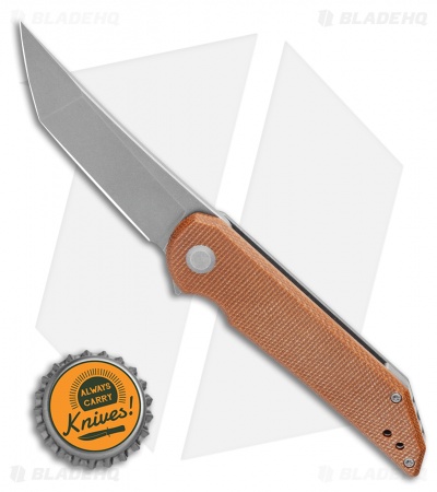 Jake Hoback Knives Radford Frame Lock Knife Canvas Micarta (3.3" Stonewash)
