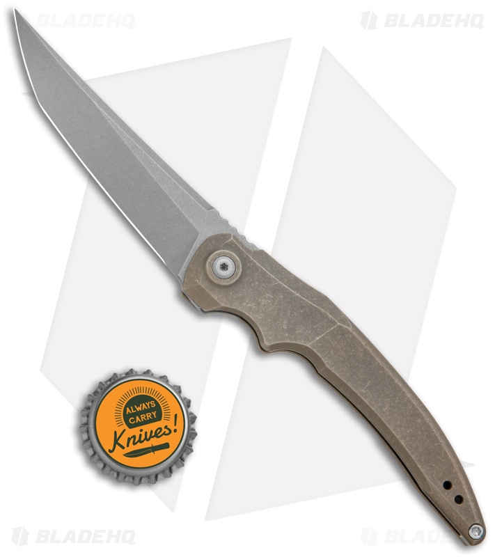 Jake Hoback Knives Sliver Frame Lock Knife Bronze Ano Ti (3.8" Stonewash)