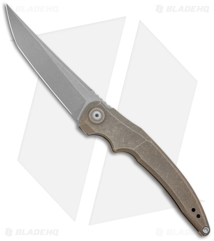 Jake Hoback Knives Sliver Frame Lock Knife Bronze Ano Ti (3.8" Stonewash)