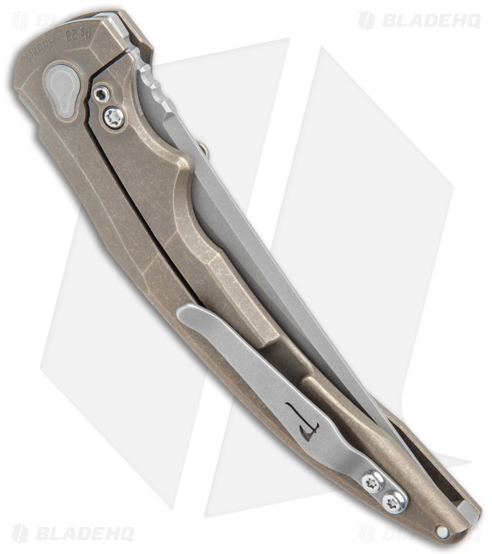 Jake Hoback Knives Sliver Frame Lock Knife Bronze Ano Ti (3.8" Stonewash)