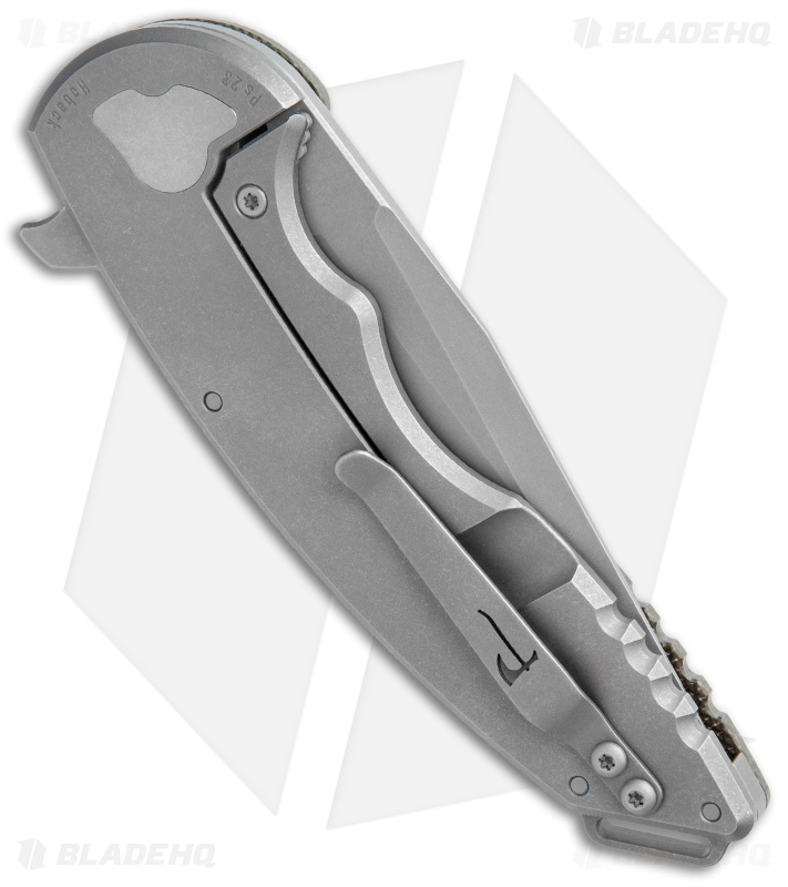 Jake Hoback Knives Slimline Frame Lock Knife Dark Green Micarta (3.8" Stonewash)