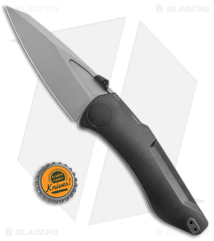 Jake Hoback Knives Summit Frame Lock Knife Black Titanium (4.25" SW)