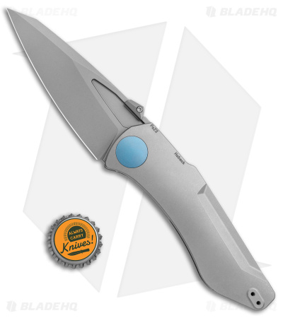 Jake Hoback Knives Summit Frame Lock Knife Titanium/Blue (4.25" SW) 