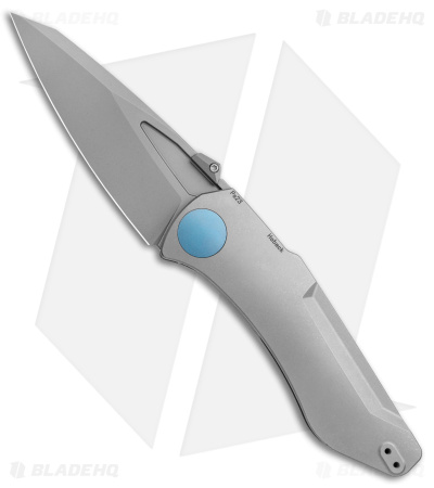 Jake Hoback Knives Summit Frame Lock Knife Titanium/Blue (4.25" SW) 