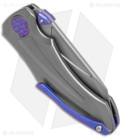 Jake Hoback Knives Sumo Button Lock Knife Stonewash/Purple Ti (3.25" BB/SW)